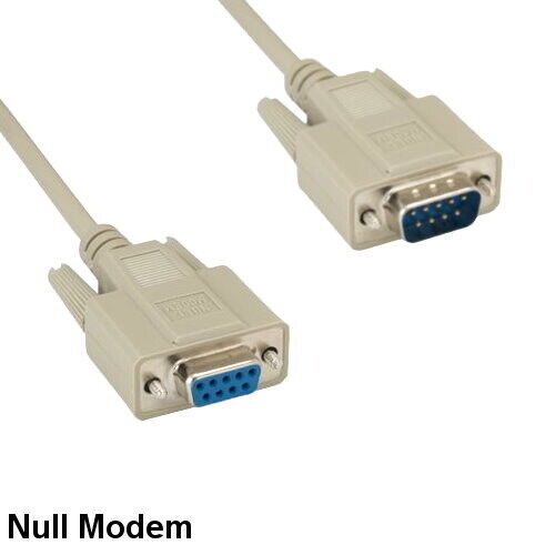 [10X] 10\' Null Modem DB9 Male to Female Cord 28AWG RS232 DTE Data Crossover Pin