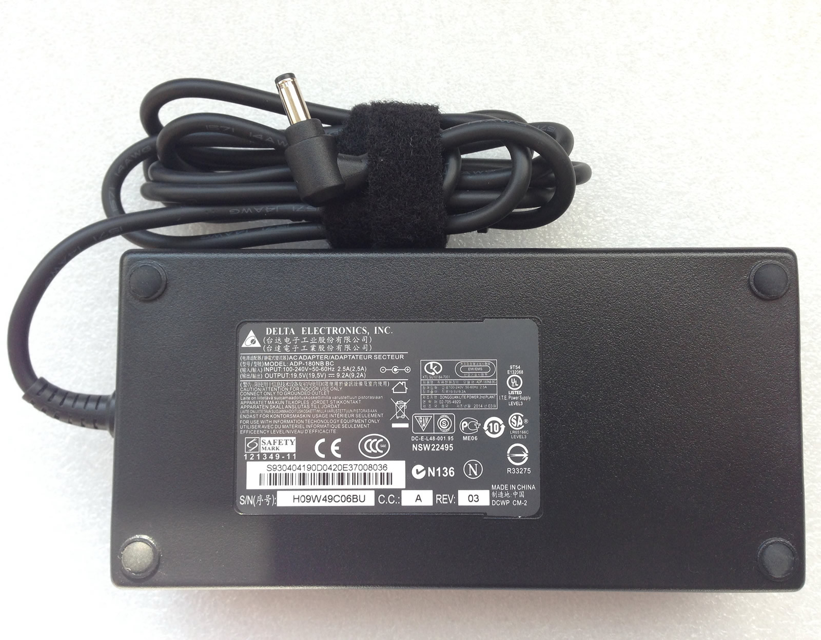 New Delta 19.5V 9.2A AC Adapter for MSI GT72 2PE-029NL,ADP-180NB BC