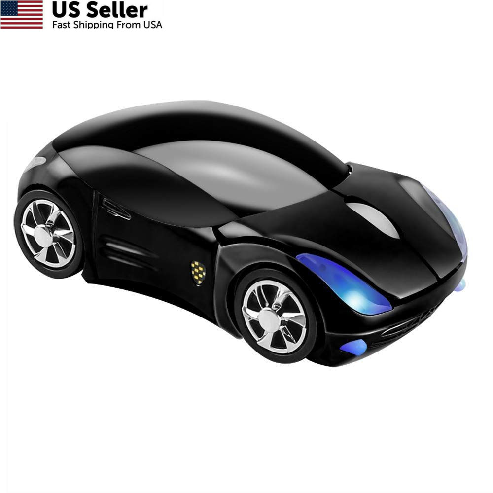 elec Space Wireless Mouse, 2.4GHz Car Shaped Pink Mouse Cool black