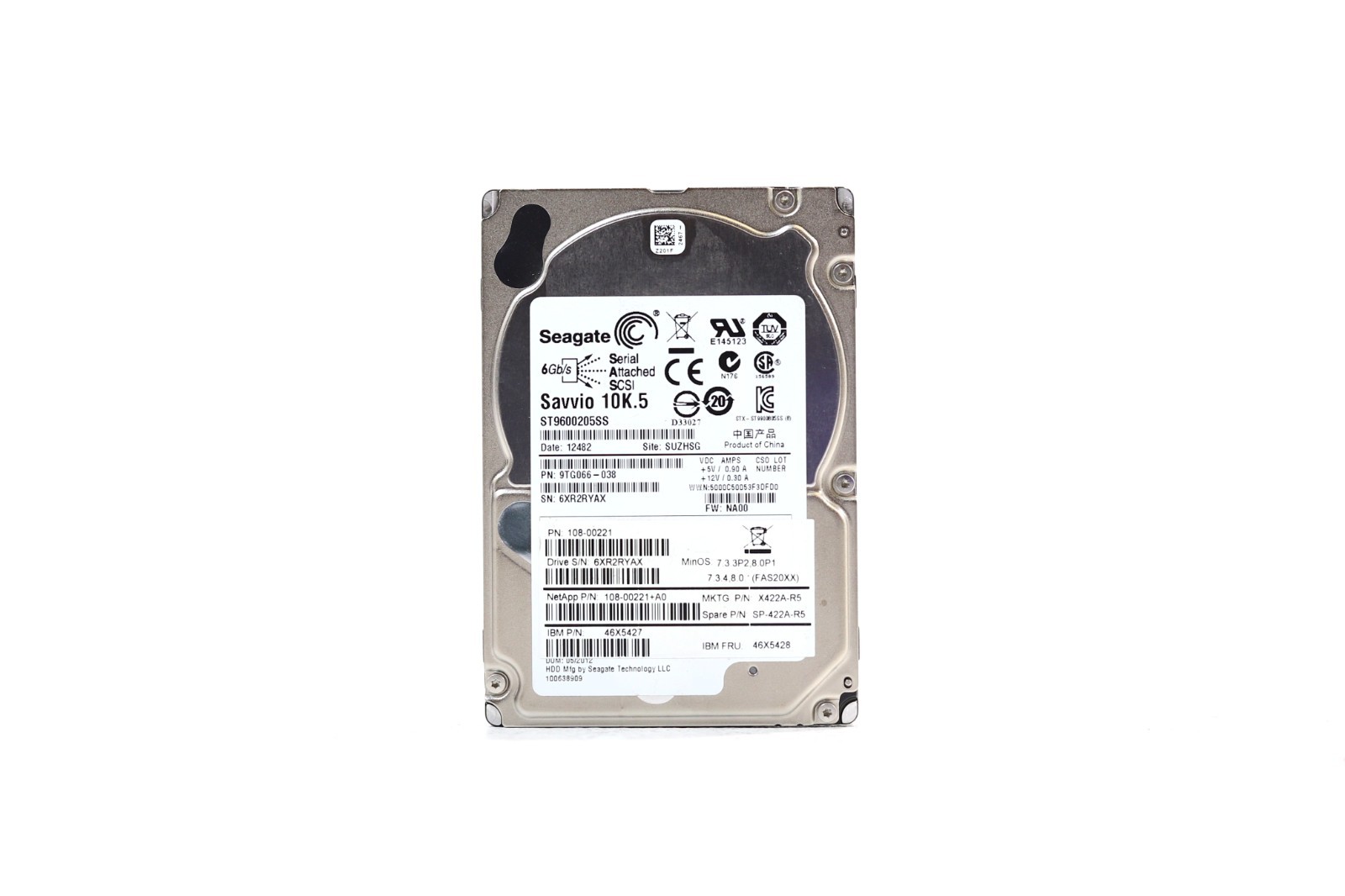 IBM ST9600205SS 600GB 2.5" 6Gb/s 10K RPM SAS Server Drive P/N: 46X5427 Tested