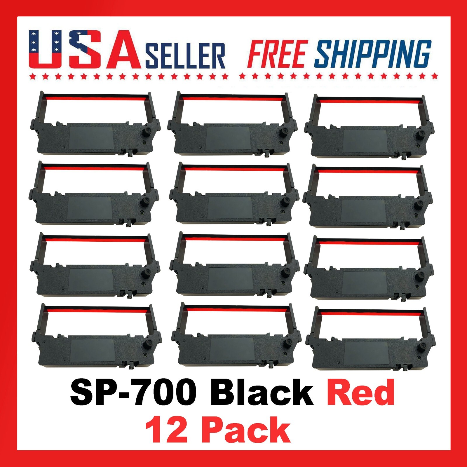 SP-700 x 12 Pack Ribbon Ink BLACK / RED Star SNBC Epson Kitchen Printer SP700