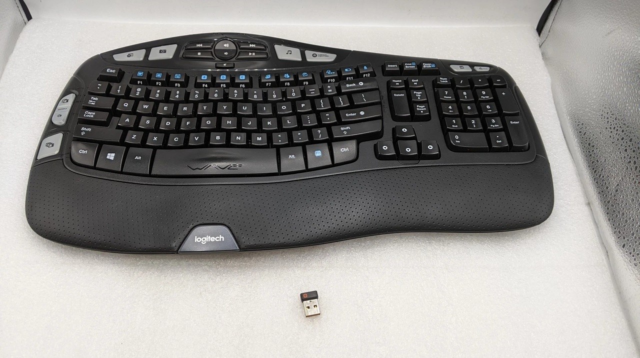 Logitech K350 ( Y-RBN90 ) Wireless Comfort Wave Ergonomic Keyboard W/ UNIFY USB