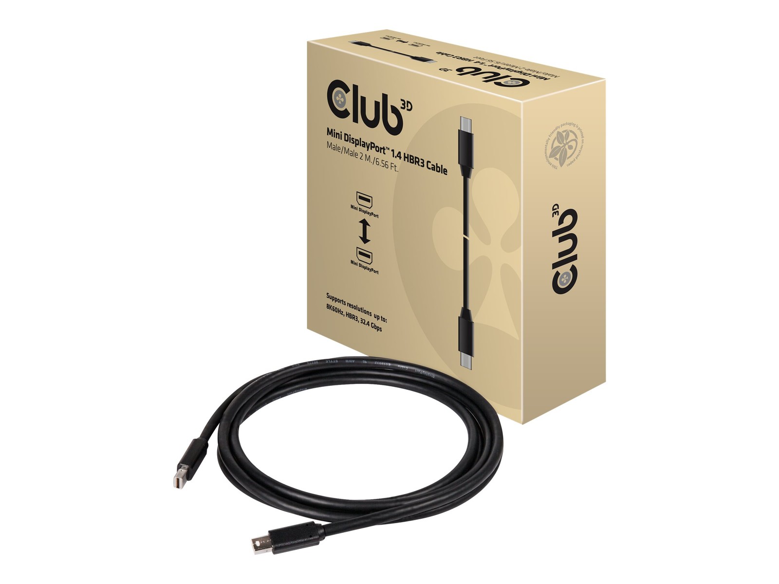 Club 3D Mini DisplayPort 1.4 HBR3 8K60Hz Cable Male/Male Cavo CAC-1164