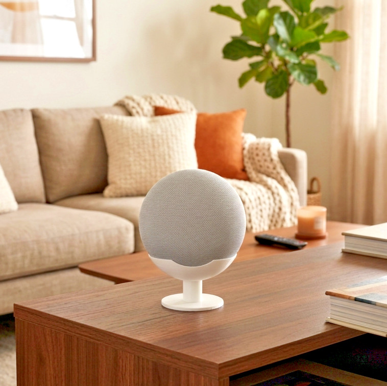 Pedestal Stand for Google Home Mini & Nest Mini – Sleek Two-Piece Desktop Mount