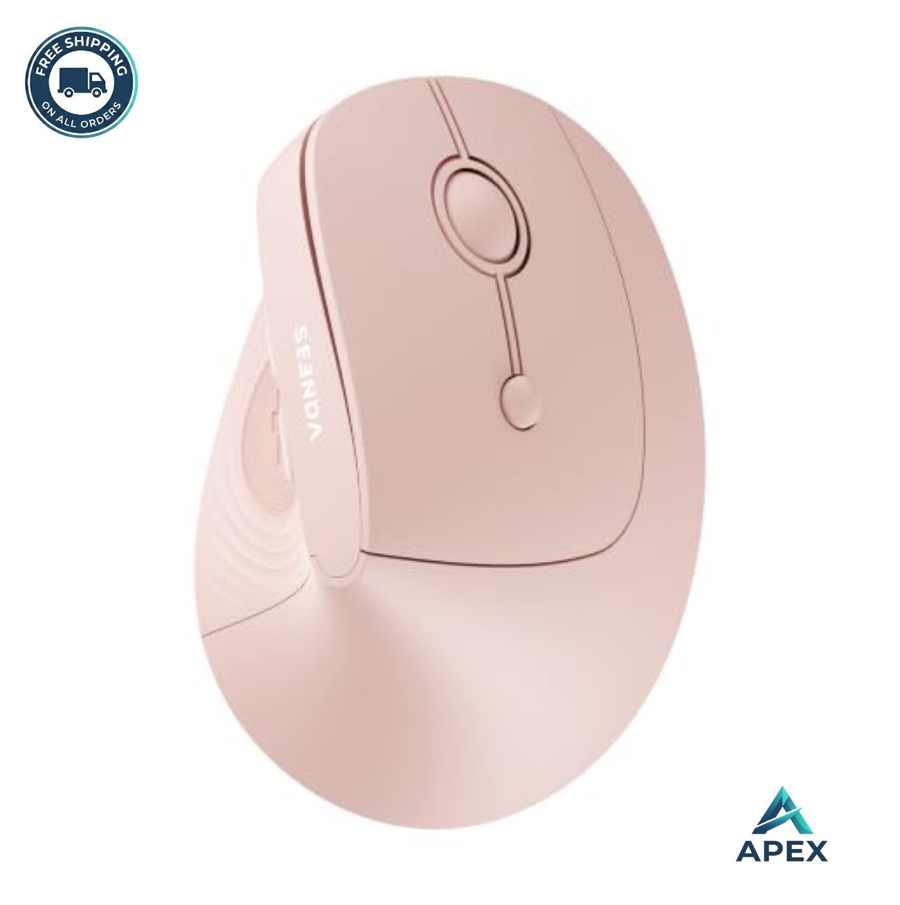 Ergonomic Wireless Mouse 52 Degree Vertical Bluetooth USB 2400 DPI Pink