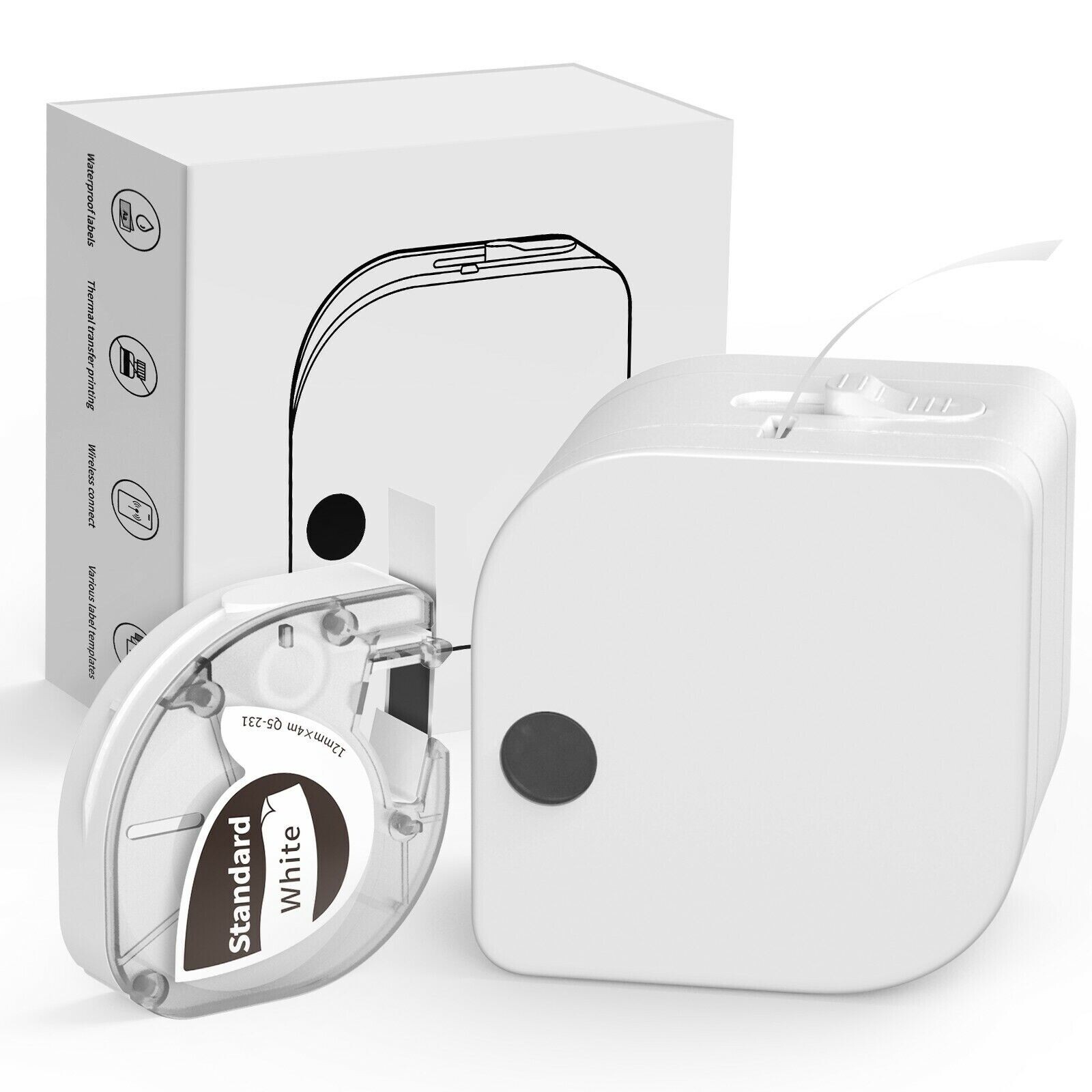 Phomemo P12 Bluetooth Printer Thermal Transfer Label Maker Machine with Tape