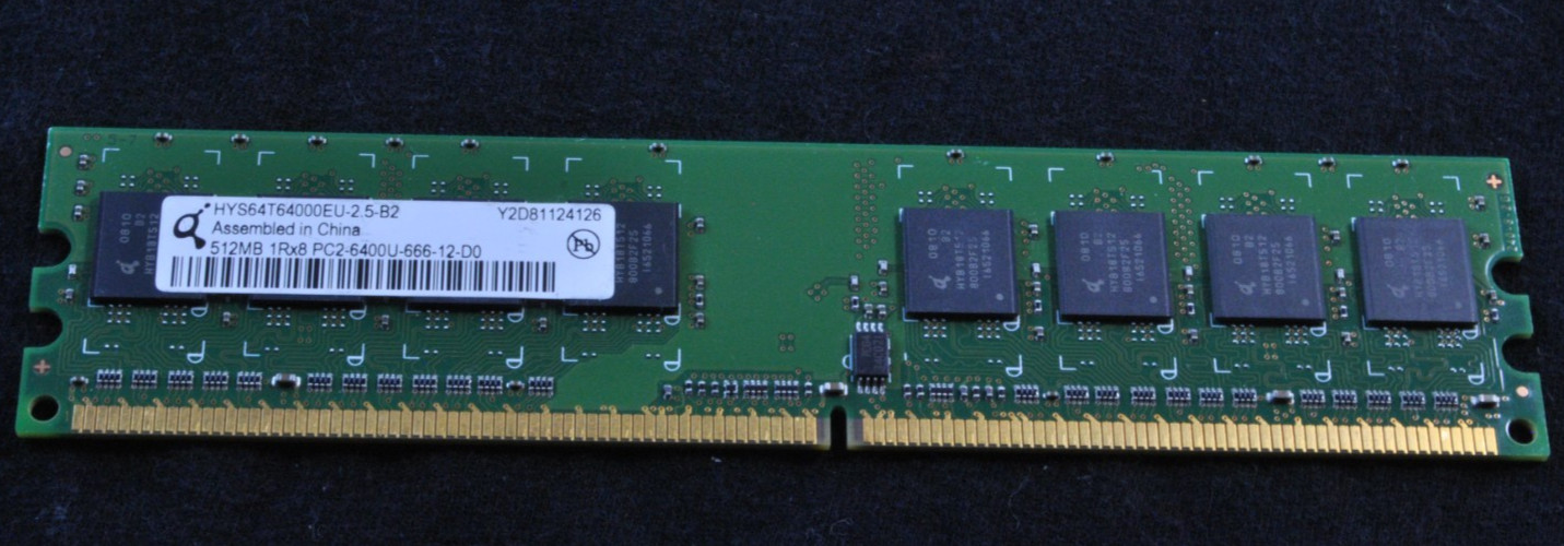 Qimonda HYS64T64000EU-2.5-B2 1x512MB PC2-6400 DDR2