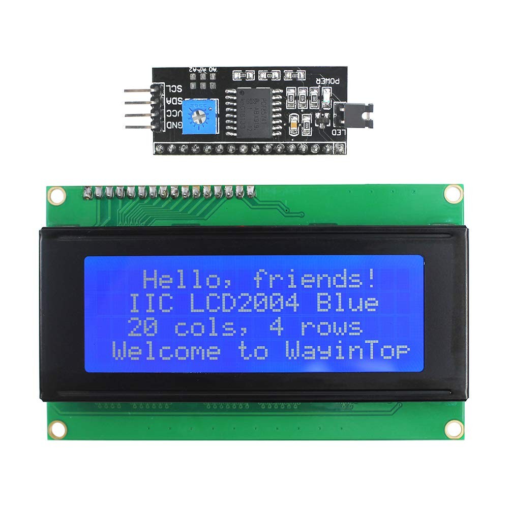 20x4 2004 LCD Display Module with IIC/I2C/TWI Serial Interface Adapter (Blue/...