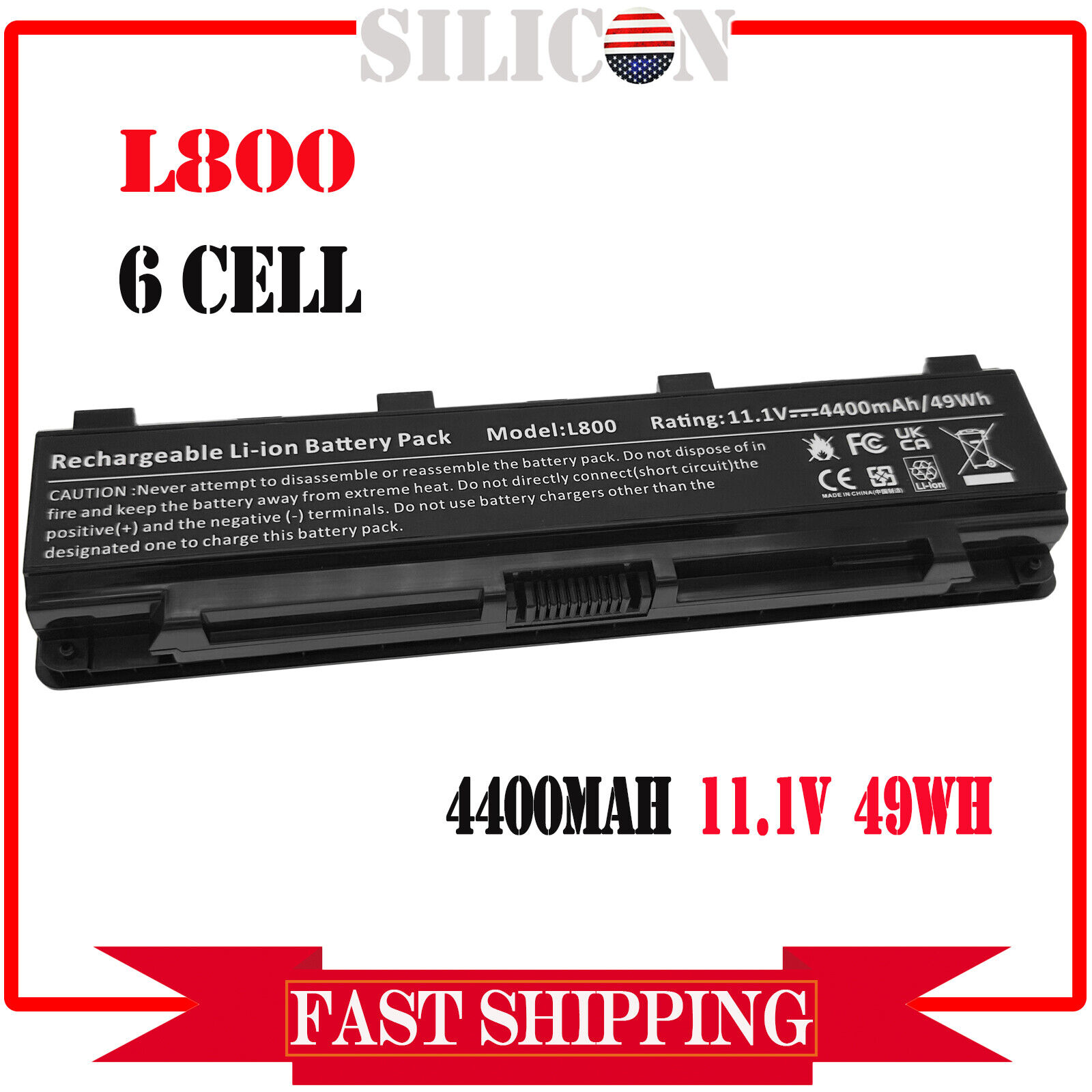 Battery For Toshiba Satellite C55-A5300 C55-A5302 C55-A5308 C55-A5309 C55-A5311