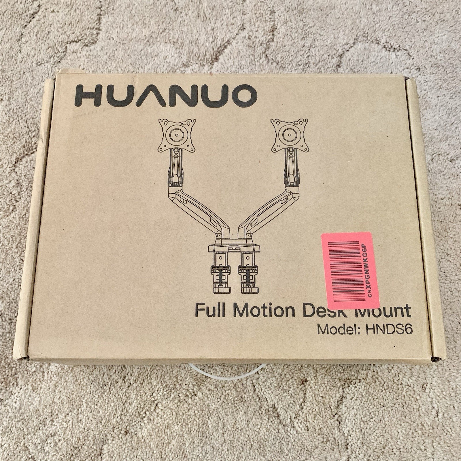HUANUO HNDS6 Dual Monitor Full Motion Desk Mount Black