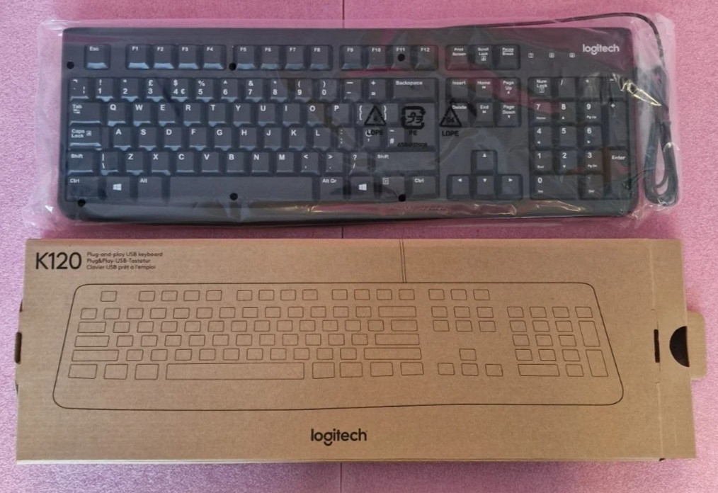 10x NEW Logitech K120 Business Keyboard 820-009904 YU0042 Wired QWERTY ENGLISH