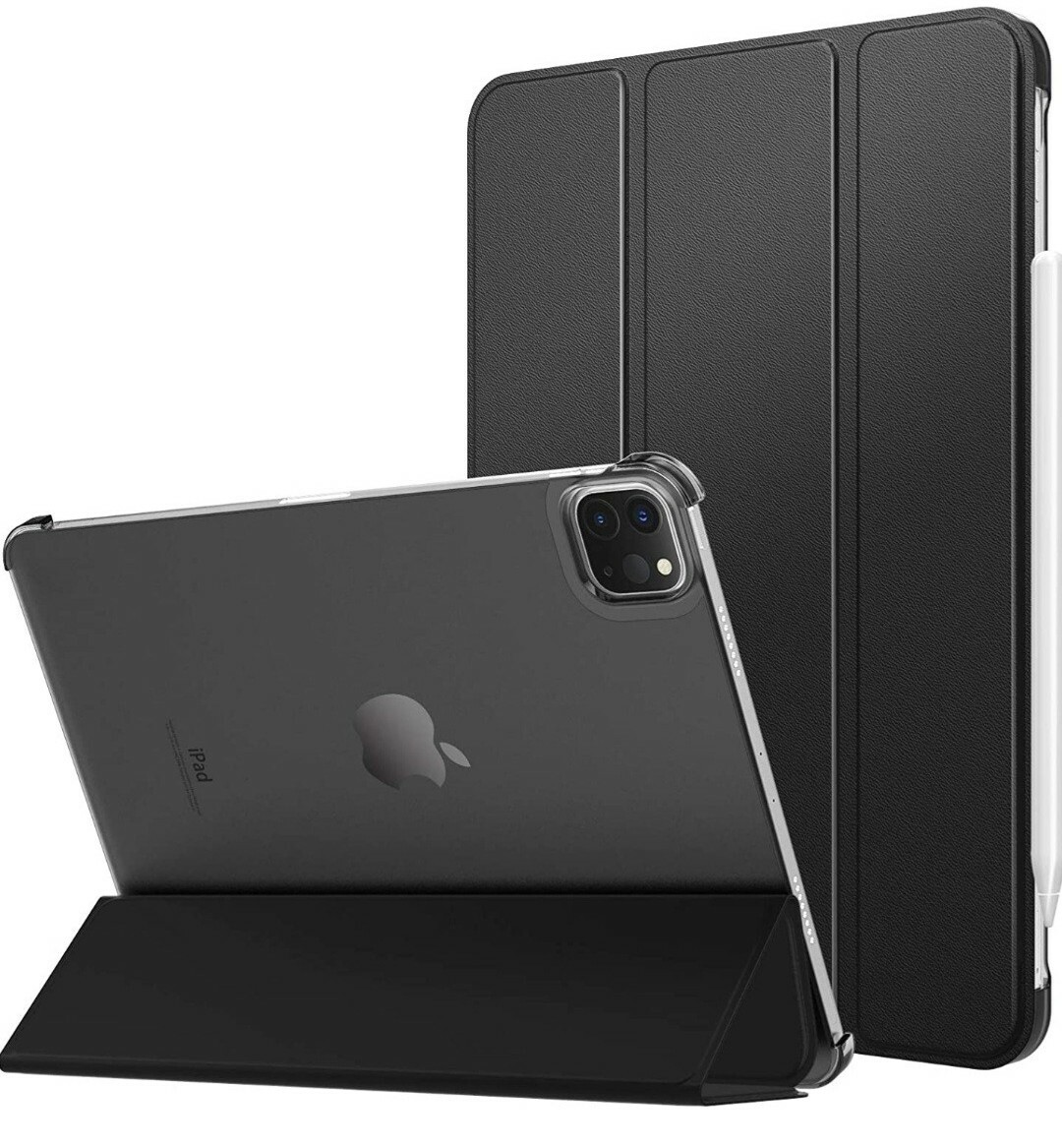 MoKo Case For iPad Pro 11  Black Case 2021 slim trifold hard back cover 3ZBX (B)