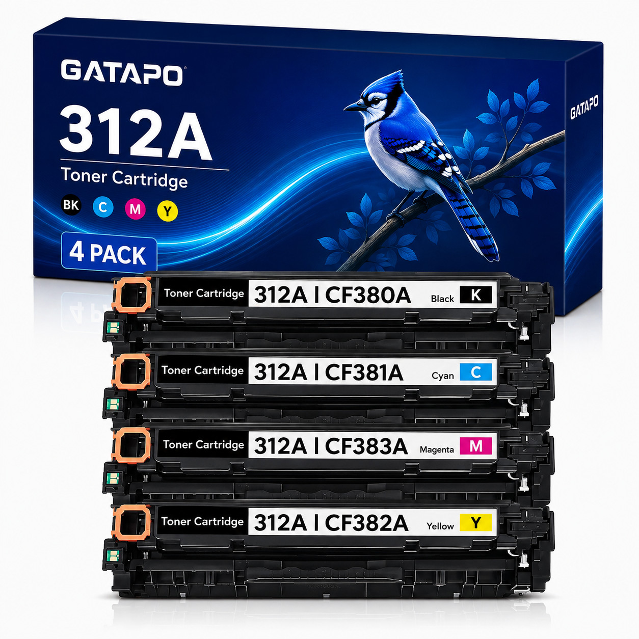 312A-CF380A-4PK Toner For  312A Color LaserJet Pro MFP M476dn M476nw