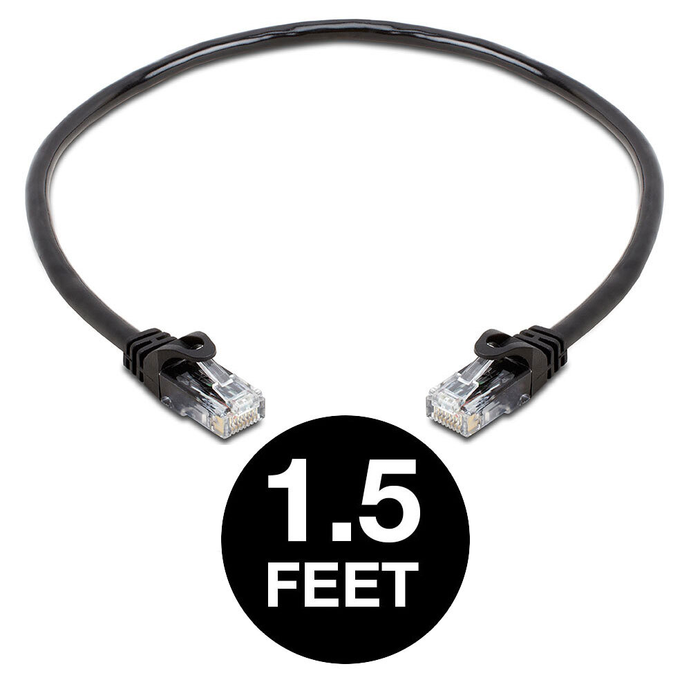 CAT6 CAT 6 Ethernet Cable Lan Network RJ45 Internet Router Black Patch Cord LOT