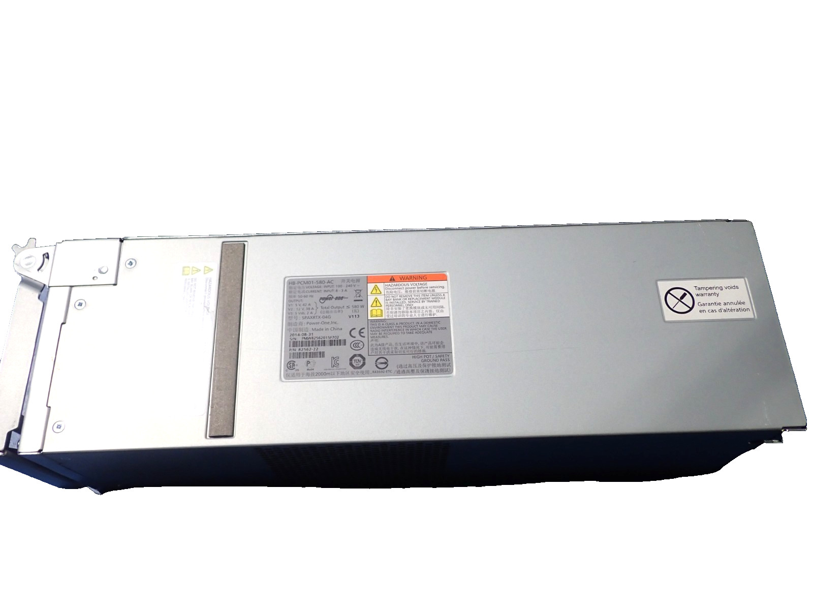 Power-One 82562-22 NetApp PSU HB-PCM01-580-AC 580W High Efficiency Power Supply