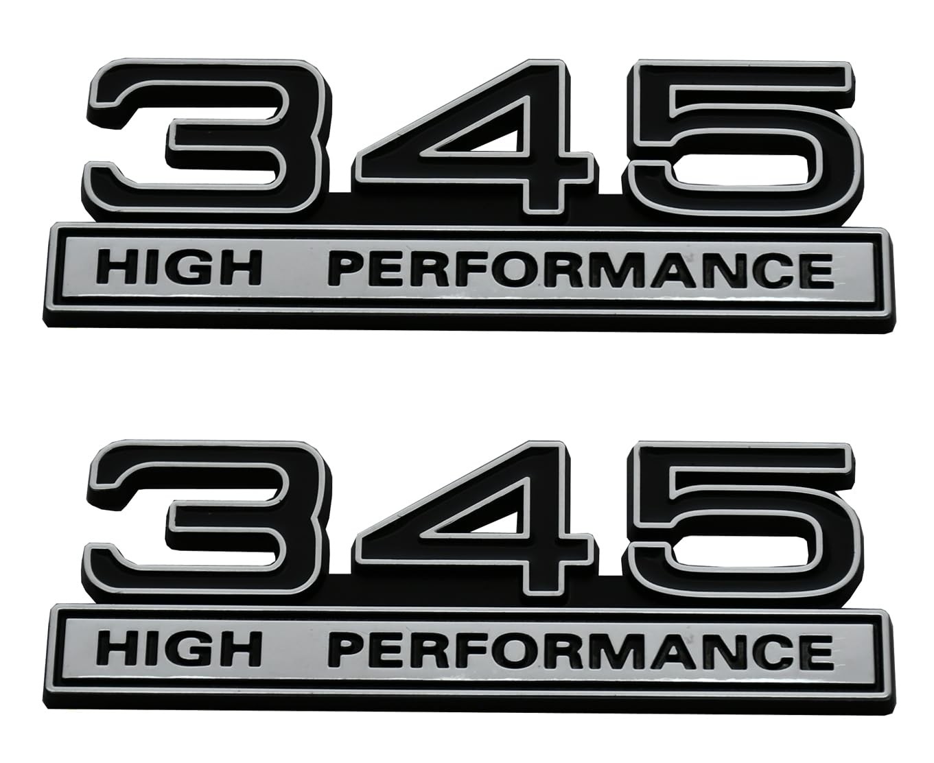 2pcs 345 5.7 Liter High Performance Engine Emblems Badge 3D Decals Stickers Cars