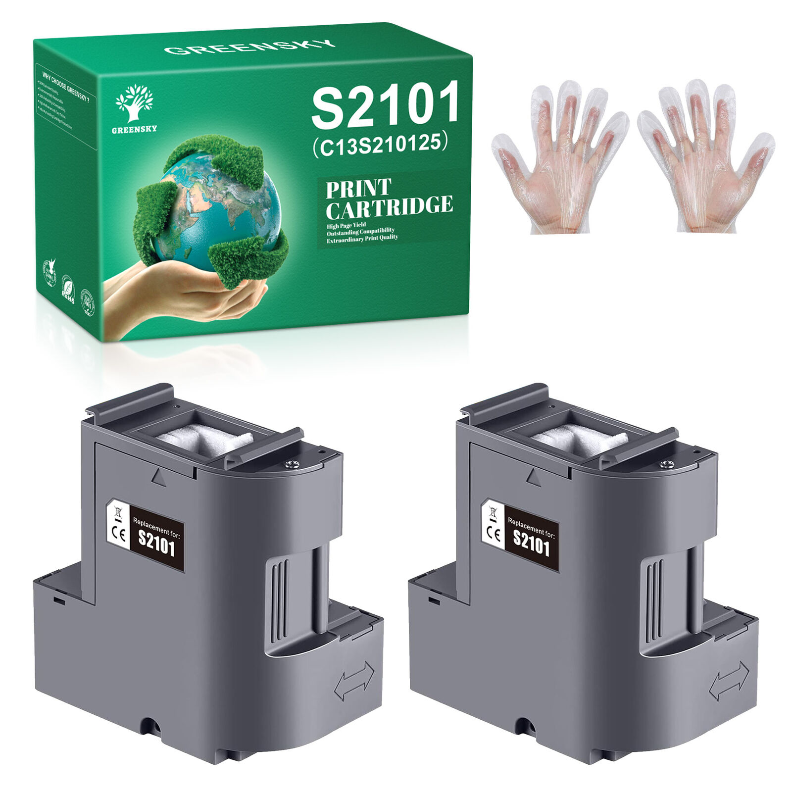 2Pack S2101 Maintenance Ink Box For Epson SureColor F170 Printer Waste Ink Tank