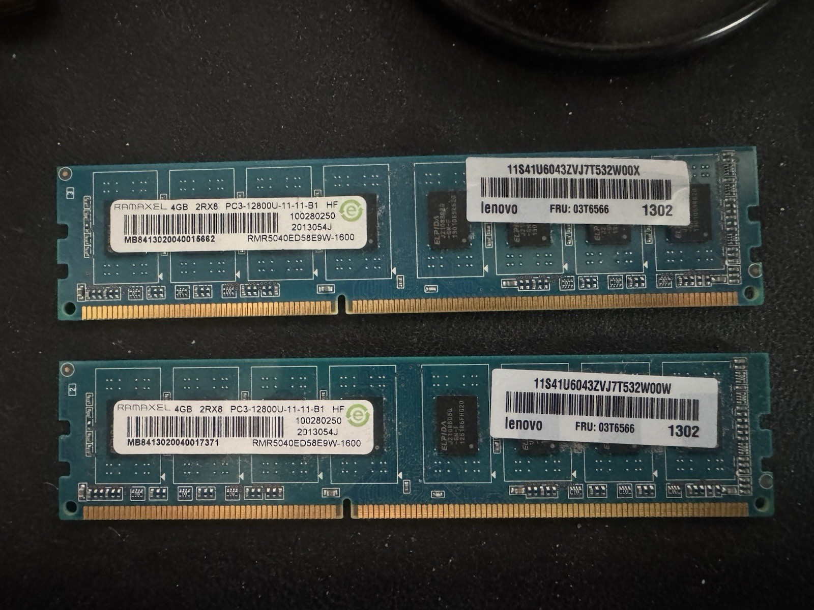 8GB KIT (2x4GB) RAMAXEL DDR3-1600 Desktop RAM – PC3L-12800 240-Pin – Tested Good