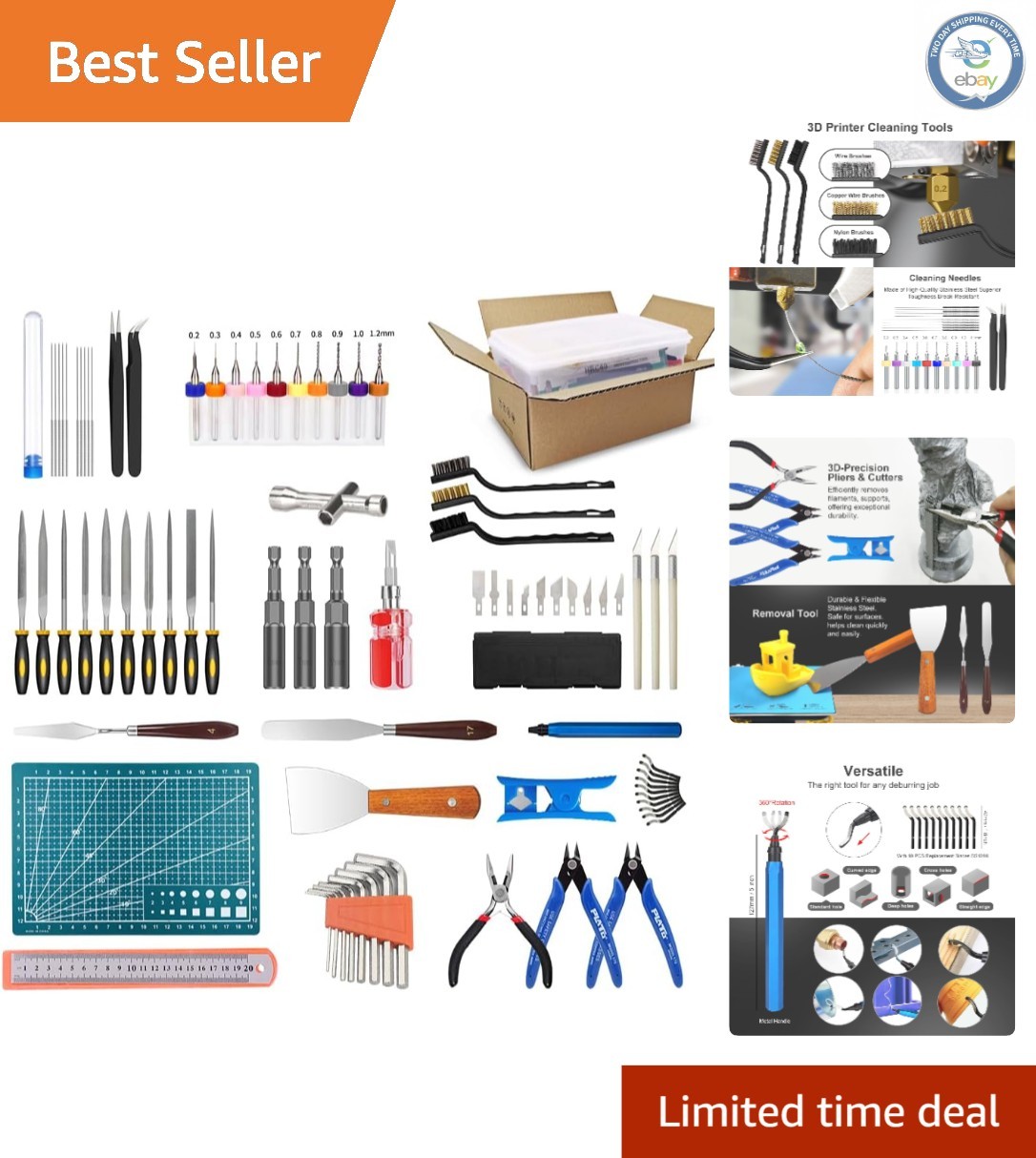 All-in-One 82-Pc 3D Printer Tool Set with Stainless Steel Precision Accessories