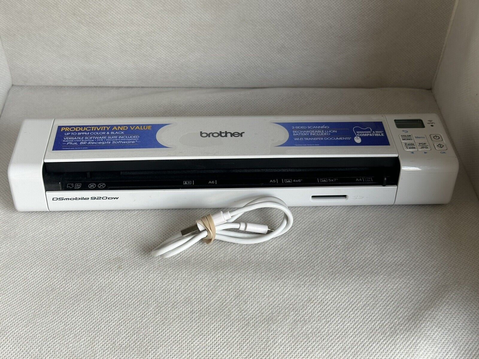 Brother DS-920DW Duplex & Wireless Compact Mobile Document Scanner TESTED