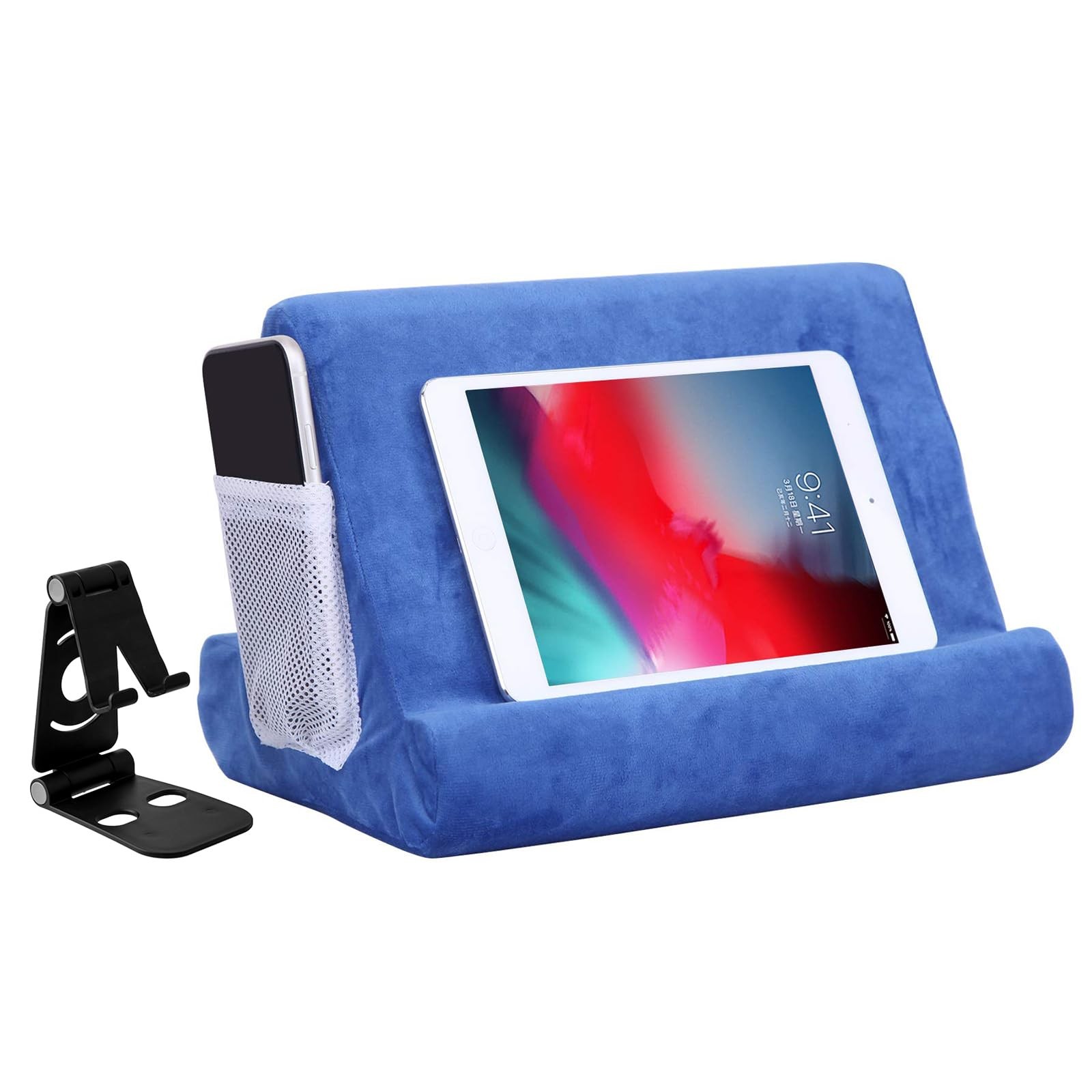 2pcs Multi-Angle Holder Cushion Stand with Net Pocket & Black Color Stands Up...