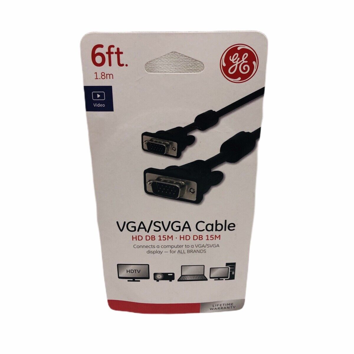 GE 030878335928 6 Feet SVGA Video Cable - Black