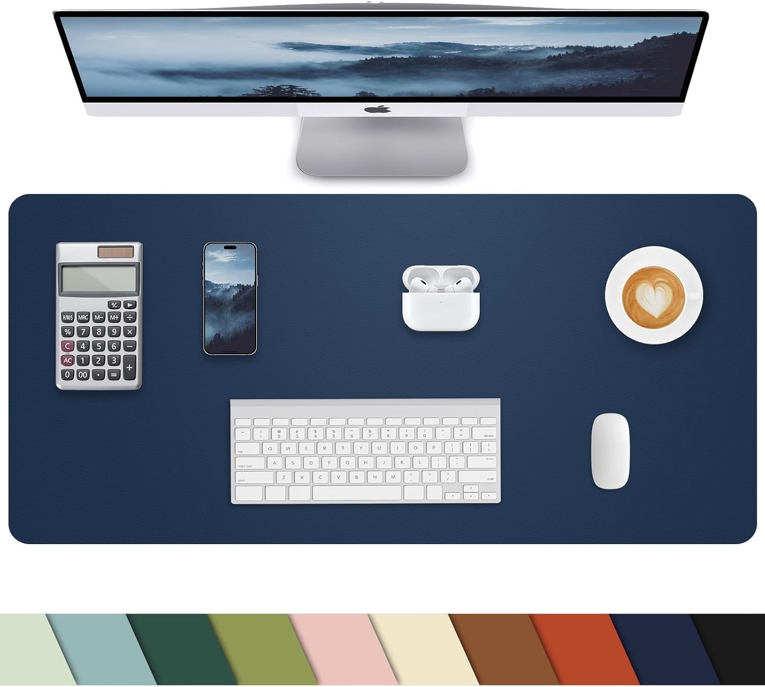 Pu Leather Desk Protector & Writing Pad, Non-Slip Laptop Mat - Waterproof, Offic