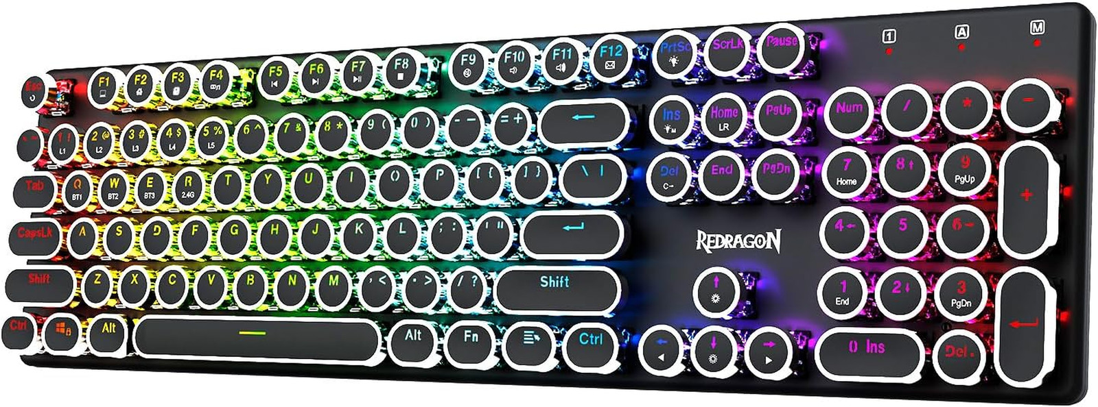 Typewriter Keyboard Wireless, Mechanical Gaming Keyboard, Bluetooth/2.4Ghz/Wire