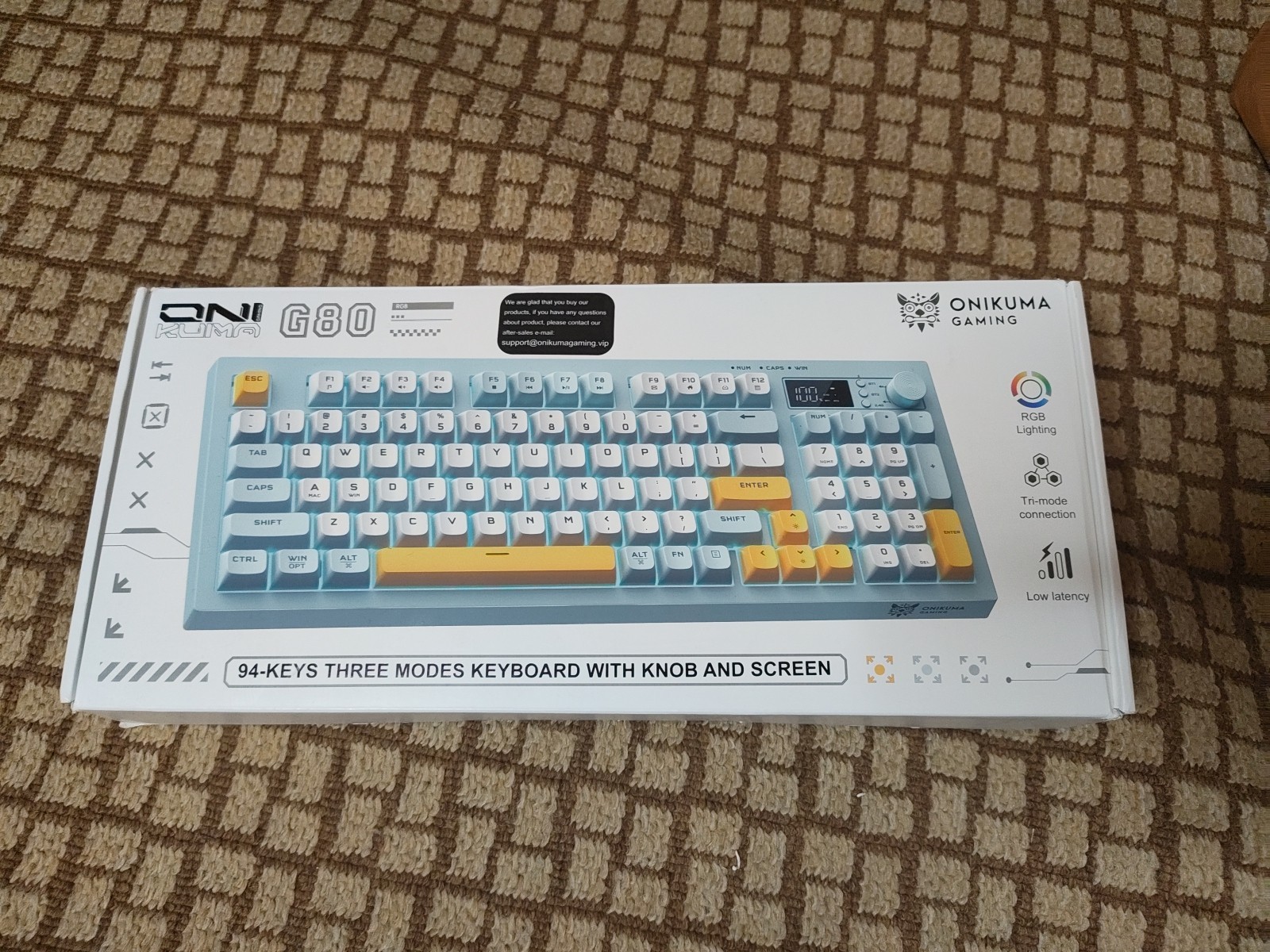 ONIKUMA G80 - Wireless Keyboard Creamy Membrane with Rainbow Backlight