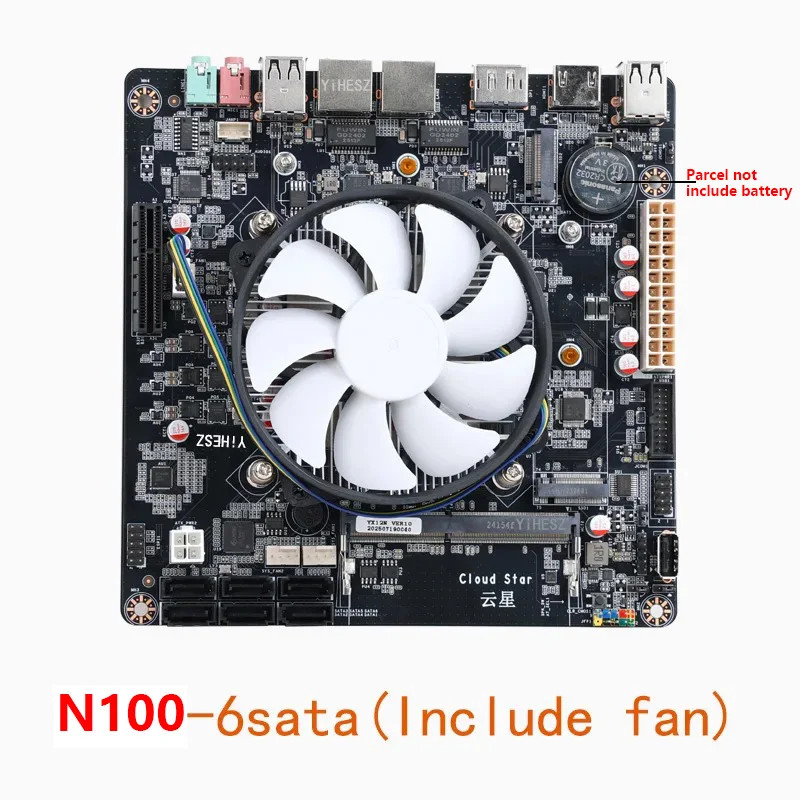 Intel N100 Mini-ITX Motherboard Dual 2.5GbE LAN Dual M.2 Industrial NAS Server