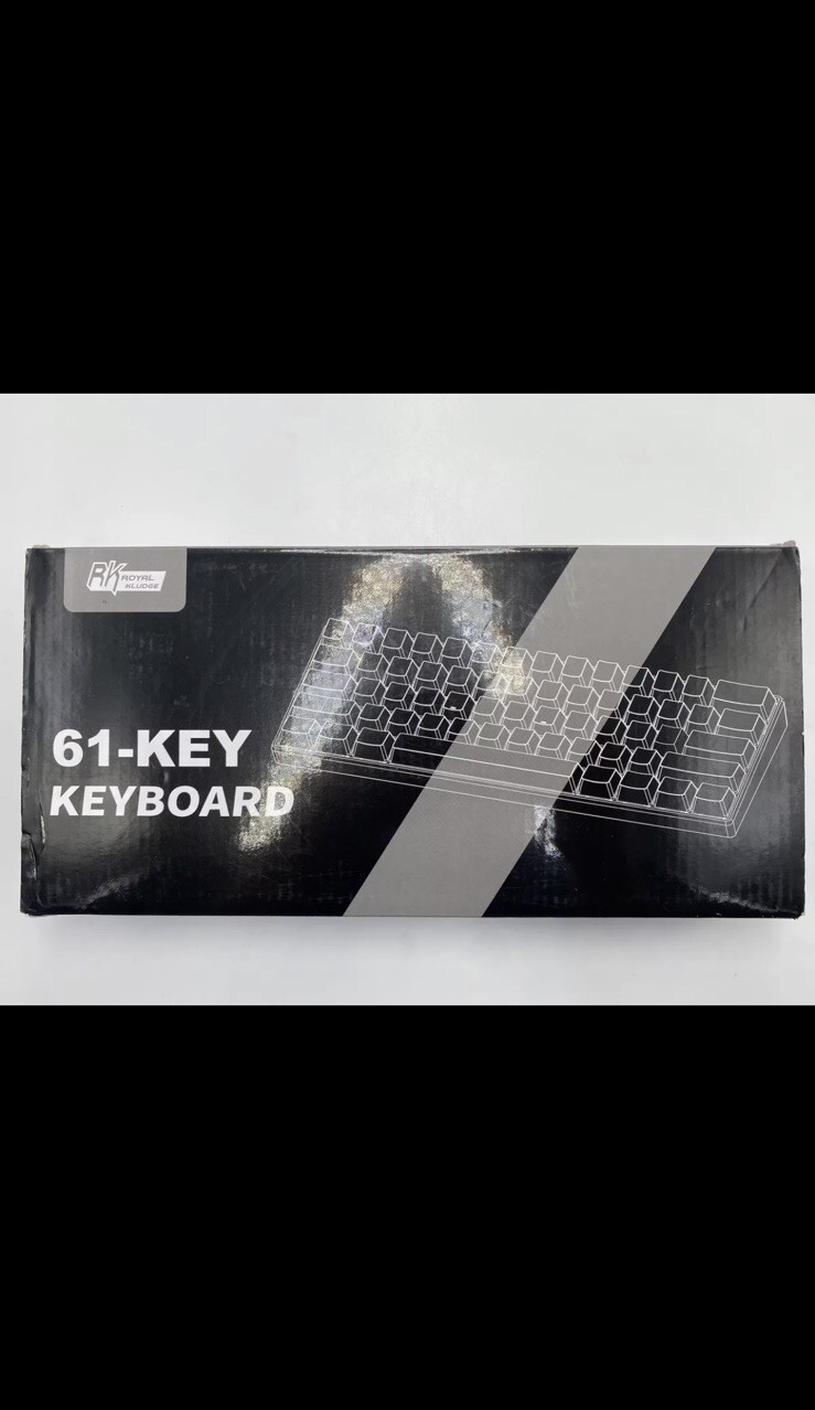 Royal Kludge 61-Key Keyboard RK61 Tri-modes Red Switch White IBM61K Ice Blue 