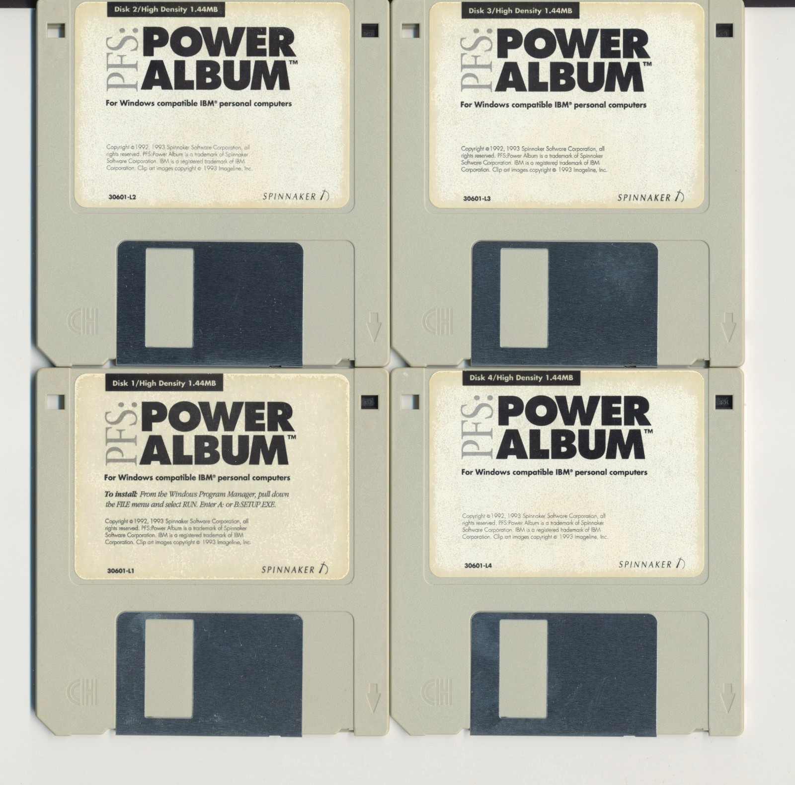 Spinnaker PFS: Power Album & Power Fonts Vtg PC Software 9 x 3.5” Floppy Disk