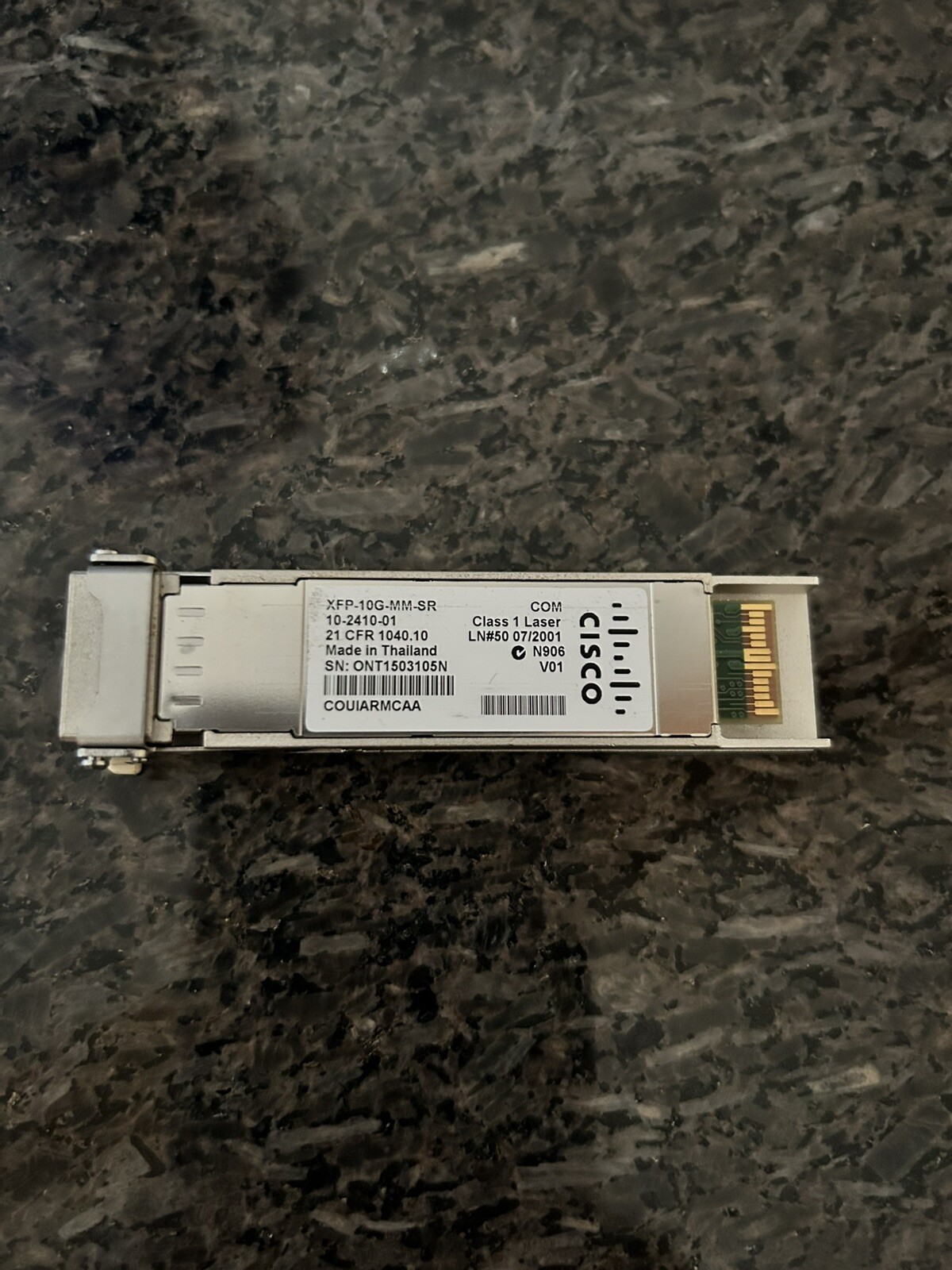Cisco XFP-10G-MM-SR 10 Gig Ethernet XFP Transceiver V01 10-2410-01 Class 1 Laser