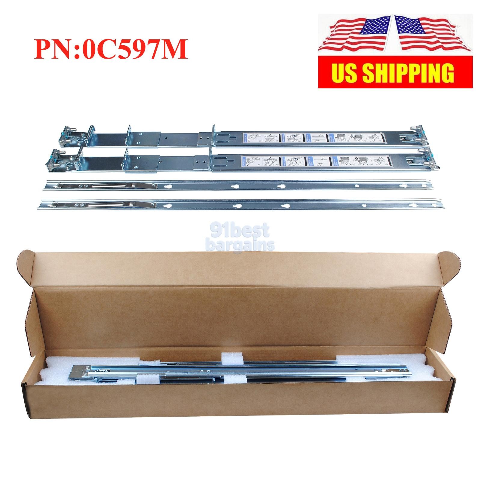 For Dell 0C597M 2/4 Post 1U Static Rackmount Kit R230 R240 R250 RR410 R310 R420
