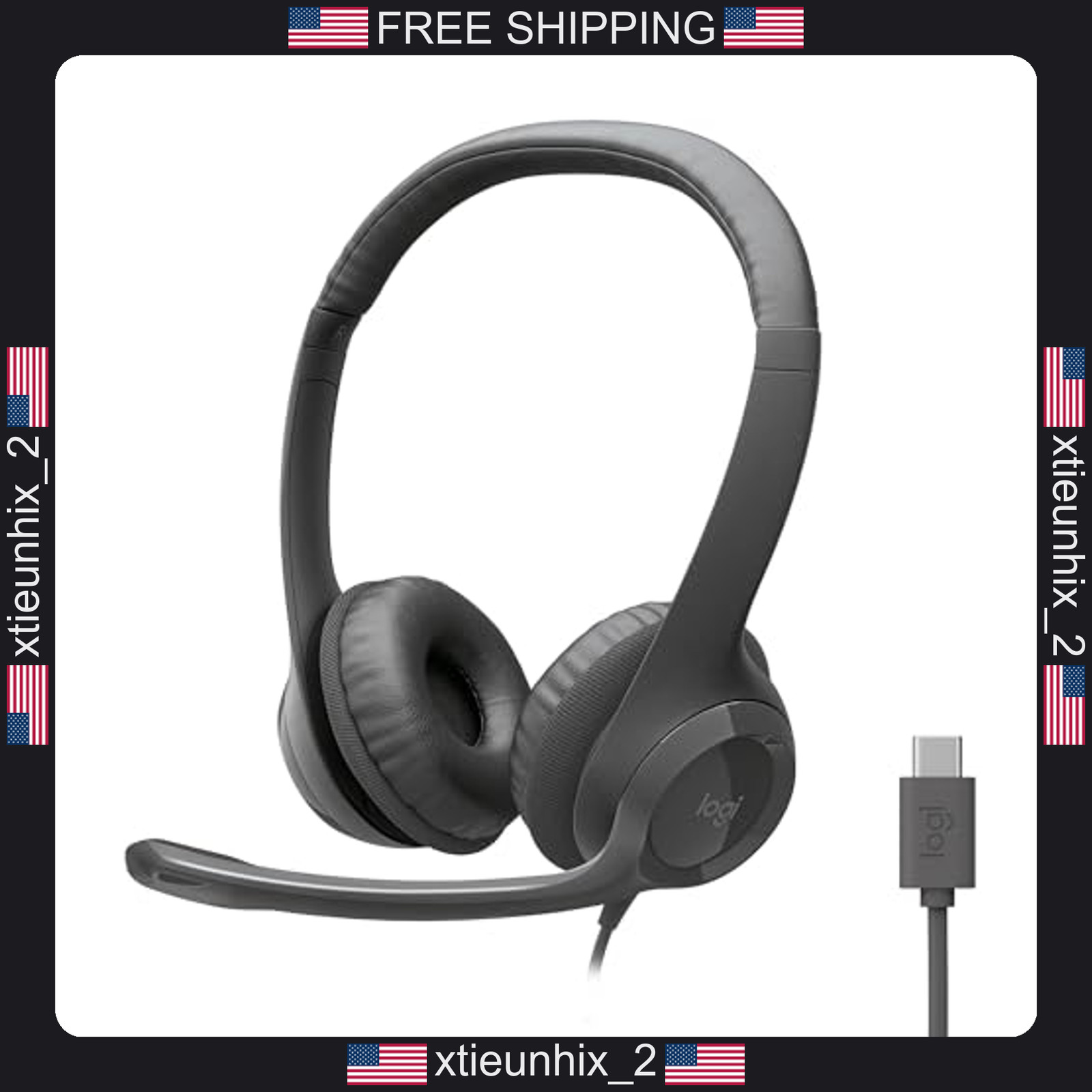 Logitech H391 Wired Headset USB-C Stereo Headphones for PC and Laptop