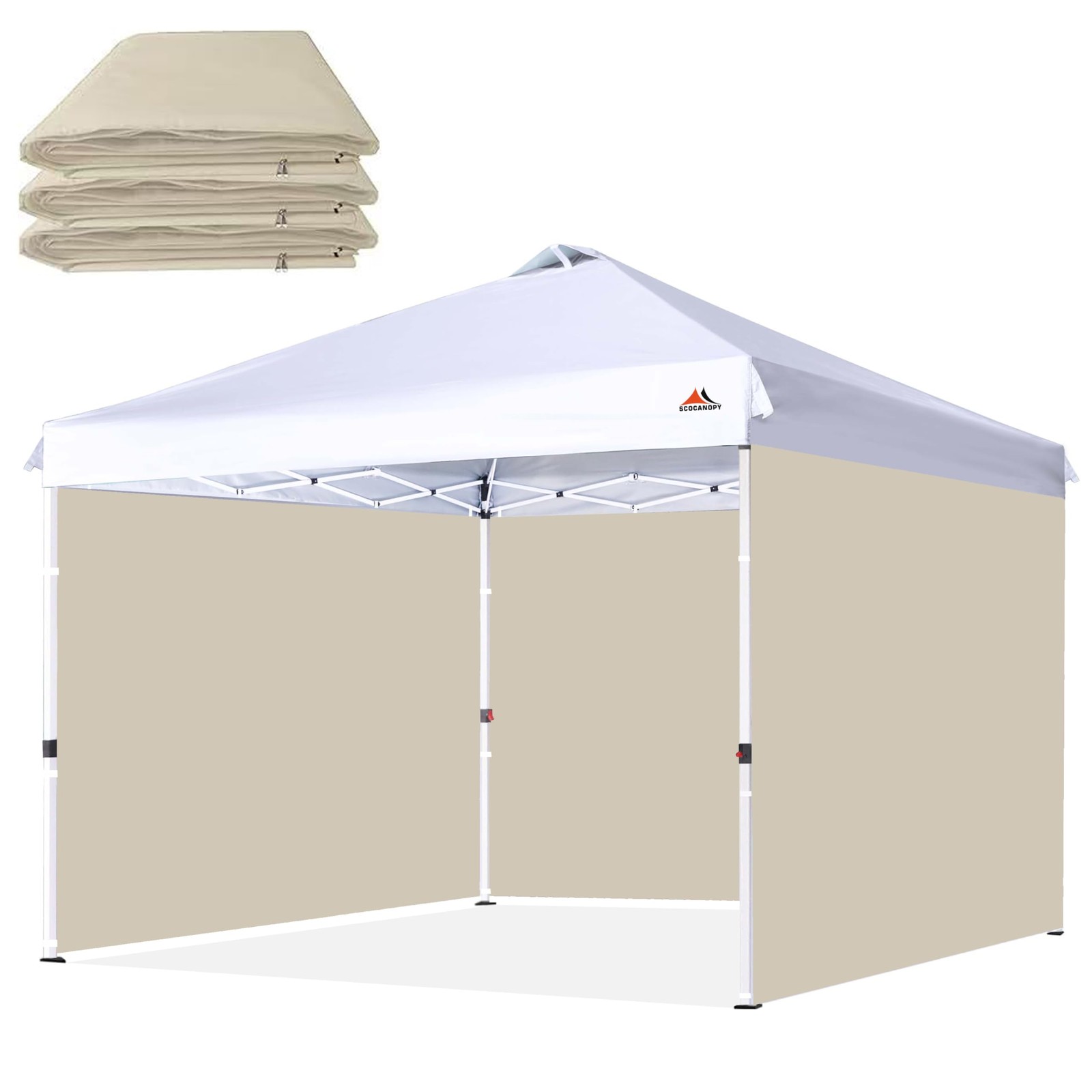 SCOCANOPY SunWall for 12x12 Pop Up Canopy Frame, 3 Pack SideWall 12X12, Beige 