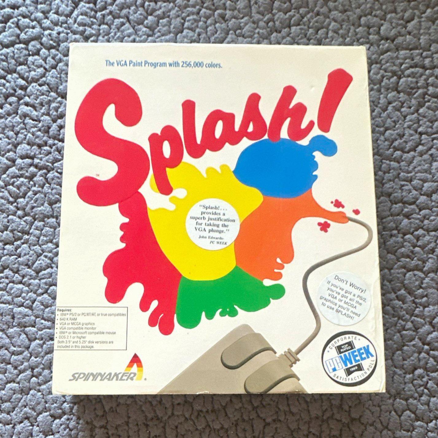Spinnaker Splash VGA Paint Program for IBM PC Compatibles 3.5" Box + Manual