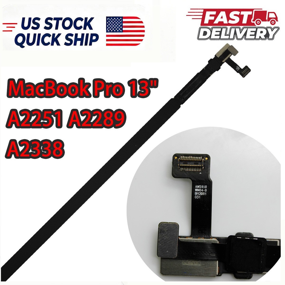 OEM LED Touch Bar Touchbar Cable for Apple MacBook Pro 13" A2251 A2338 A2289