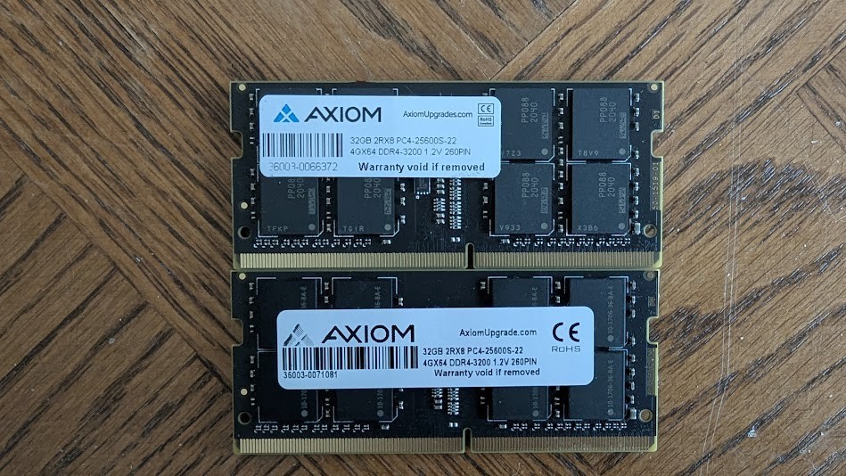 32GB AXIOM DDR4 2Rx8 PC4-3200AA SODIMM PC4-25600 Laptop RAM 1 Stick (Black)