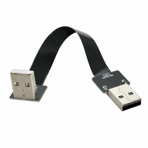 Xiwai Down Angled USB 2.0 Type-A Male to Type-A Male Data Flat Slim FPC Cable