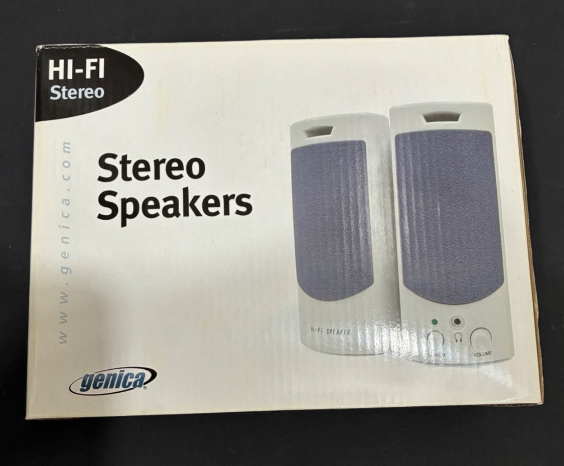 Genica Hi-Fi Computer Stereo Speakers Model No GN-250 in Original Box