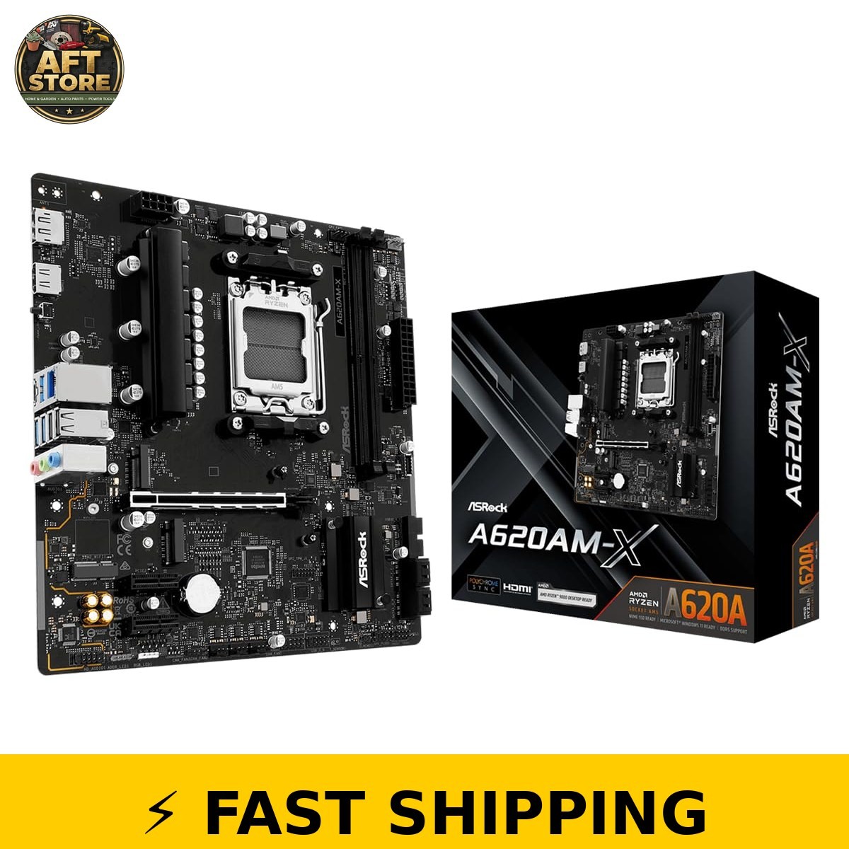 ASRock A620AM-X Micro-ATX Motherboard for AMD Ryzen 9000/8000/7000