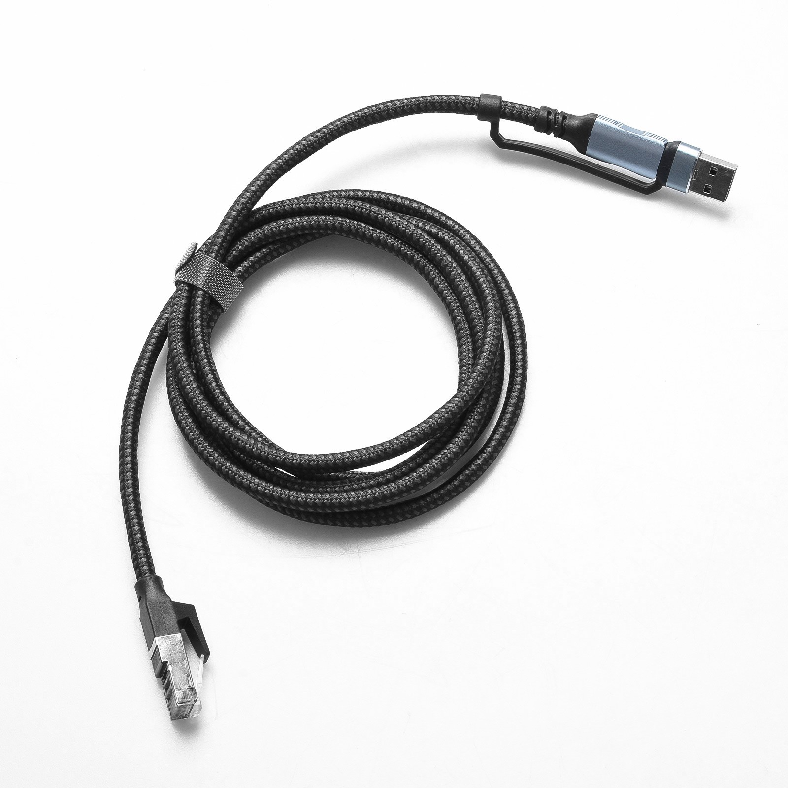 1.8M USB-A/Type-C to RJ45 Ethernet Cable 100Mbps Braided for Laptop Phone Tablet