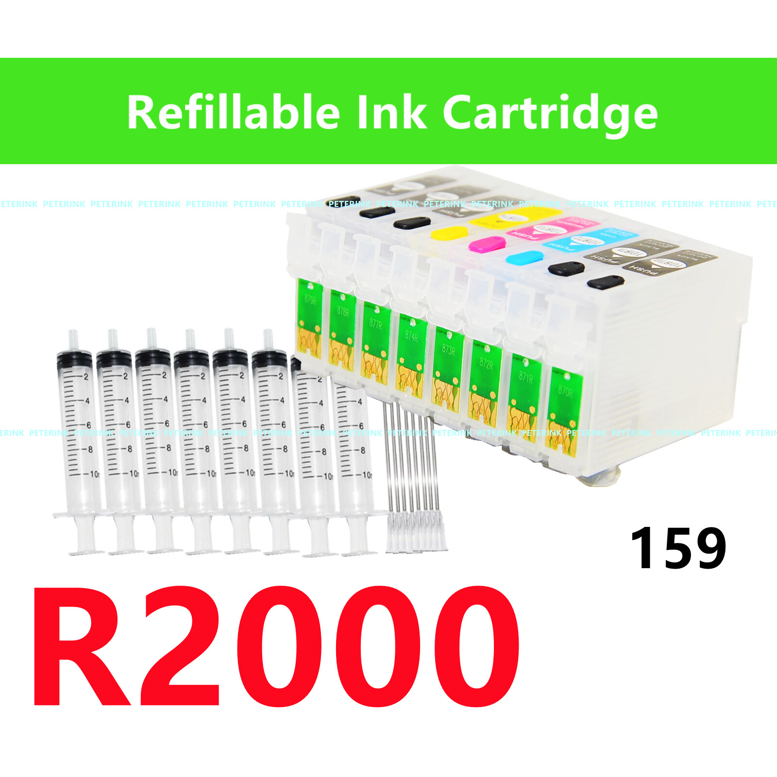 Empty Refillable Ink Cartridge R2000 Printer T159 159 DTF Printing ARC chip*