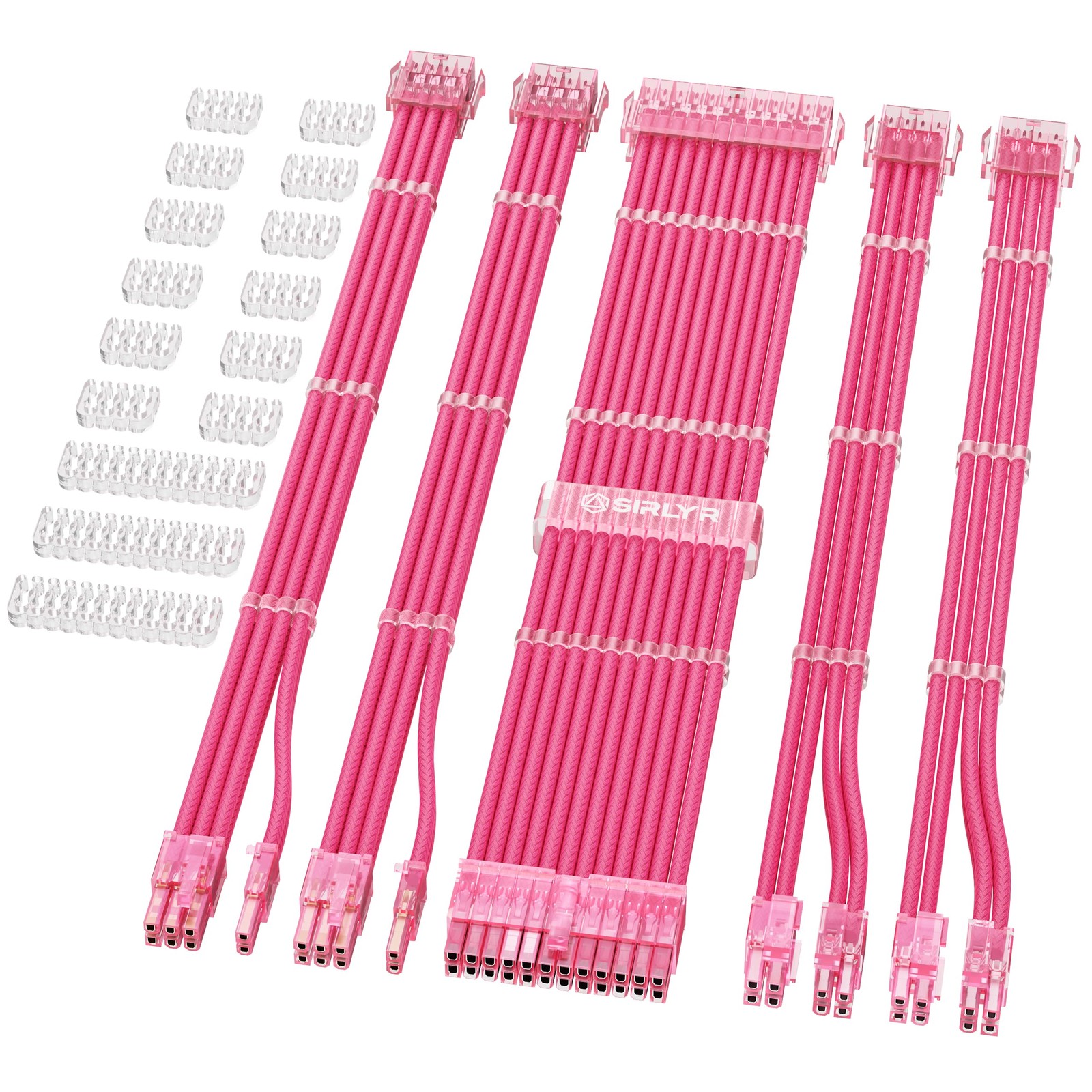 PSU Cable Extension Kit - 8Pin PCIE (34cm), 24Pin ATX & EPS (30cm), 16AWG Pow...