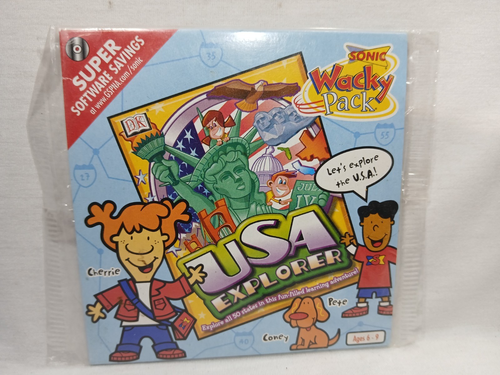 Vintage Educational CD-ROM USA Explorer (1999) for Kids 6-9 by Sonic. New Sealed