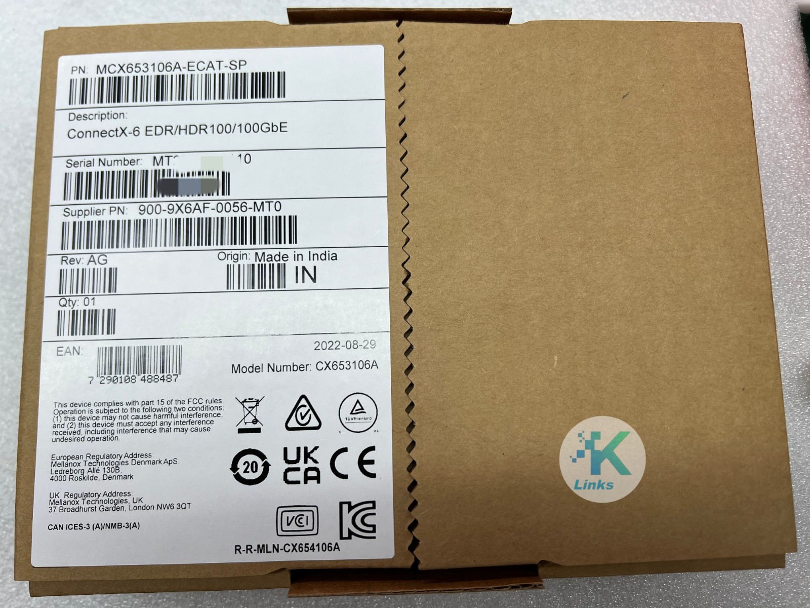 New MELLANOX MCX653106A-ECAT-SP ConnectX-6 VPI 2port HDR100 EDR IB 100G  Adapter