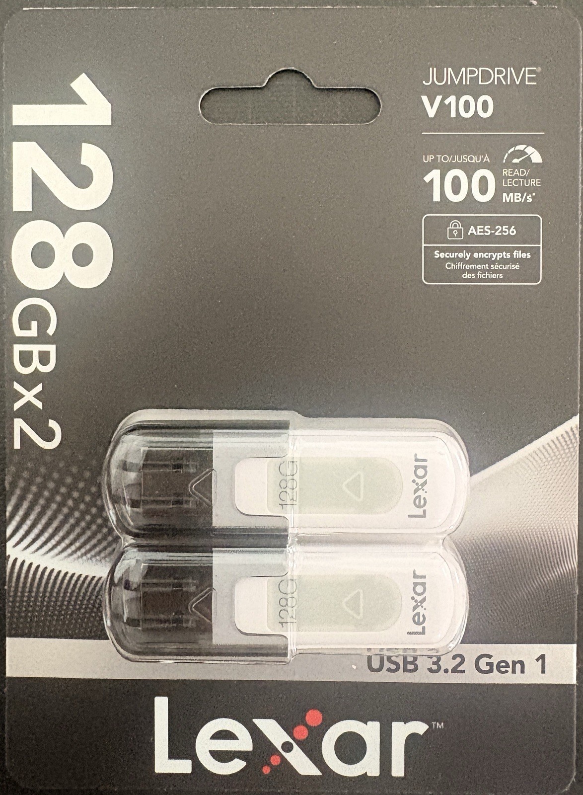 Lexar 128GB (2-Pack) JumpDrive V100-USB 3.2 Gen 1-(Sealed/New)-2
