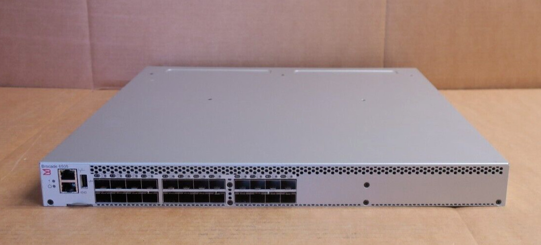 Brocade 6505 24x 16Gb SFP Port FC SAN Switch NA-6505-12-16G-MC-1R +lots Licenses