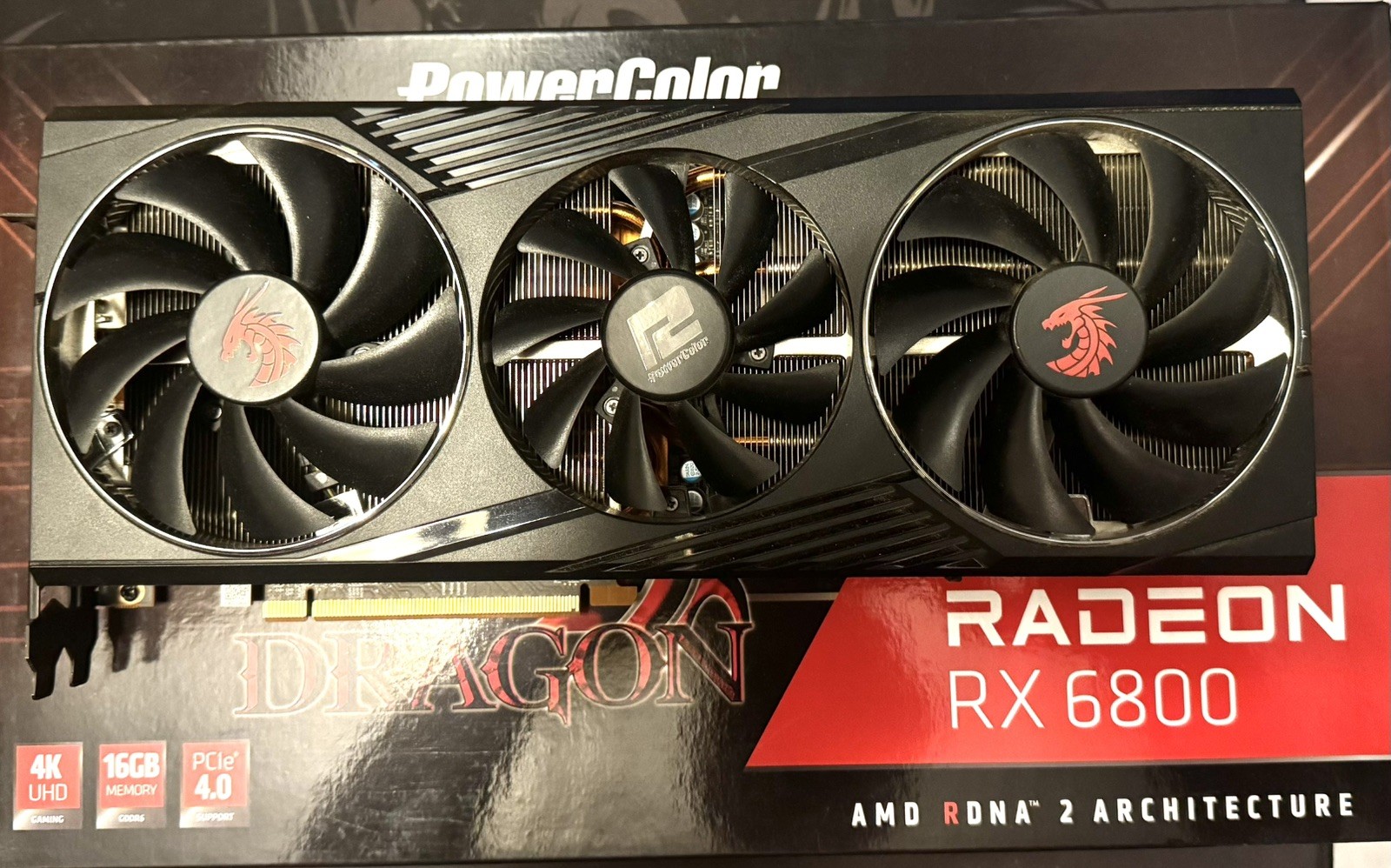 PowerColor Red Dragon AMD Radeon RX 6800 3DHR OC 16GB GDDR6 Graphic Card